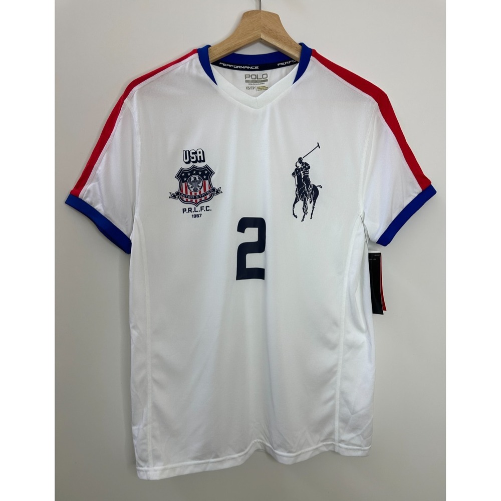 NEW Polo Sport Ralph Lauren USA Performance Shirt White Soccer Football Size XS - Picture 9 of 9